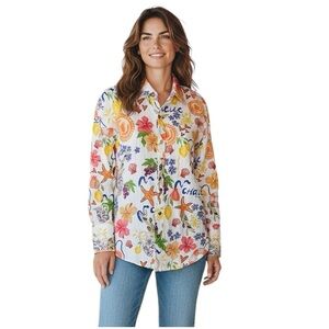 SHEIKE linen beachy floral shirt